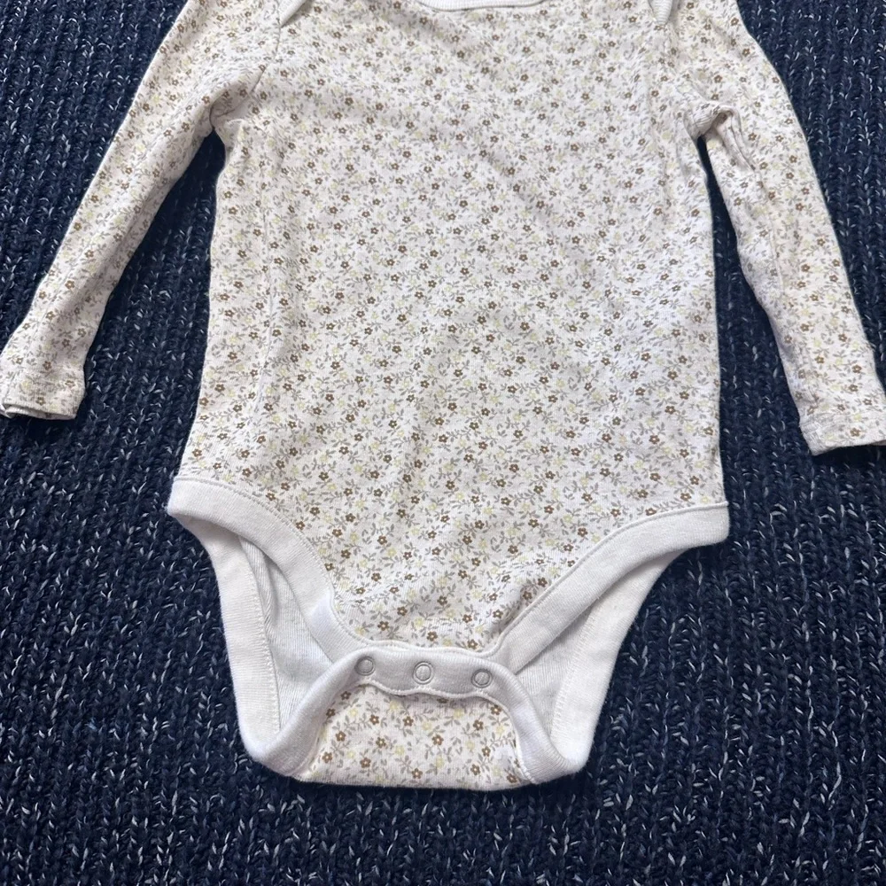 GAP Baby Cream Floral Bodysuit & Pants Set 6-12M *